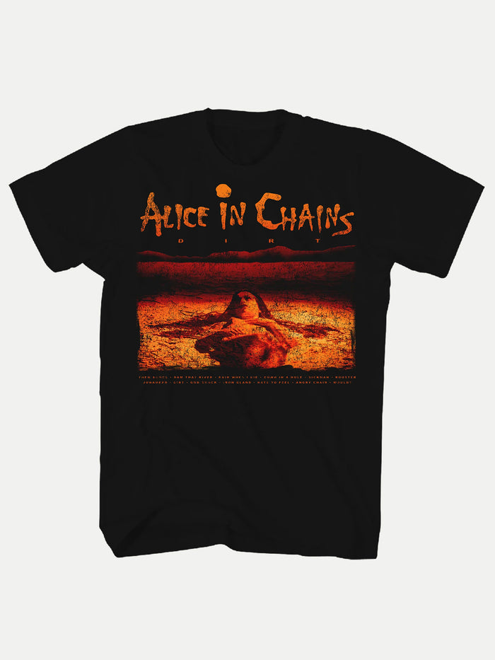 Alice in Chains - Dirt Album Track List T-shirt | Black-Image 1