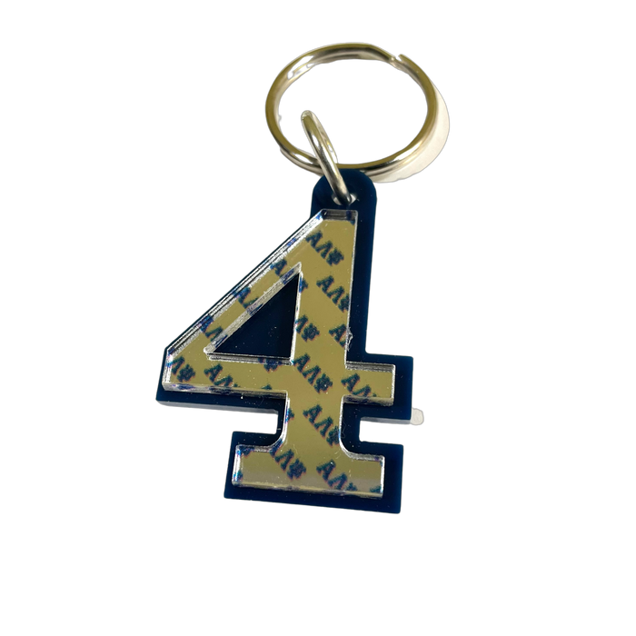 ALP Mirrored Line Number Key Chain