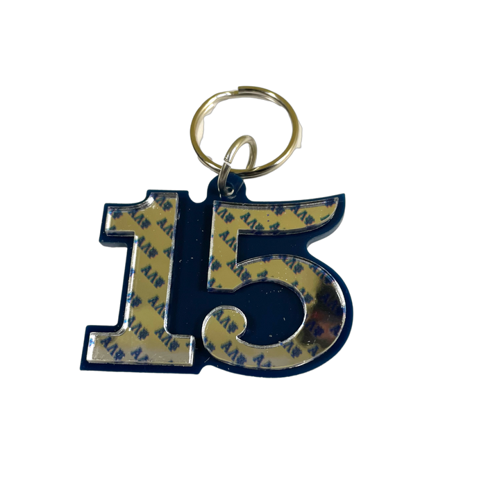 ALP Mirrored Line Number Key Chain