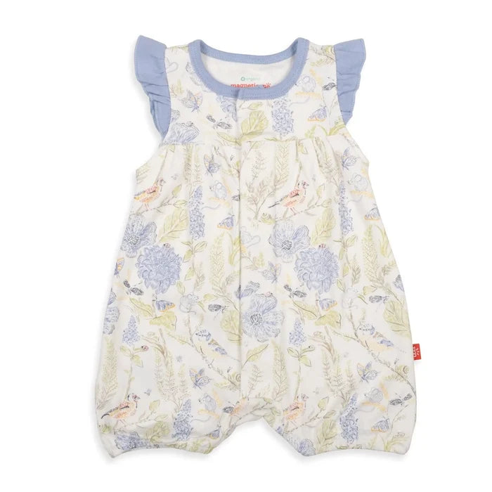 Blue Blossom Ruffle Romper 6-9m