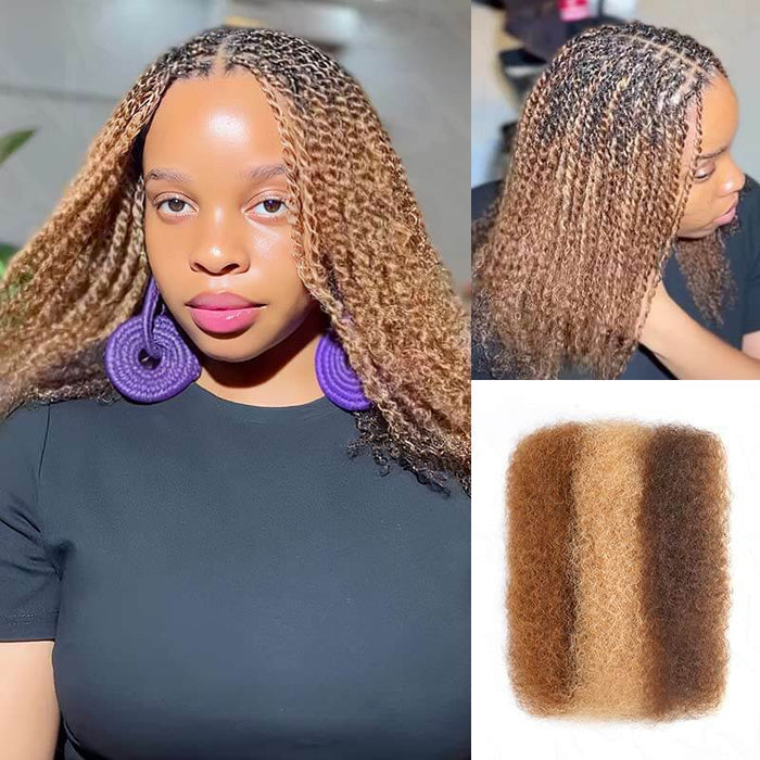BOGO|Three Colors #P4/30/27 Afro kinky Bulk Human Hair