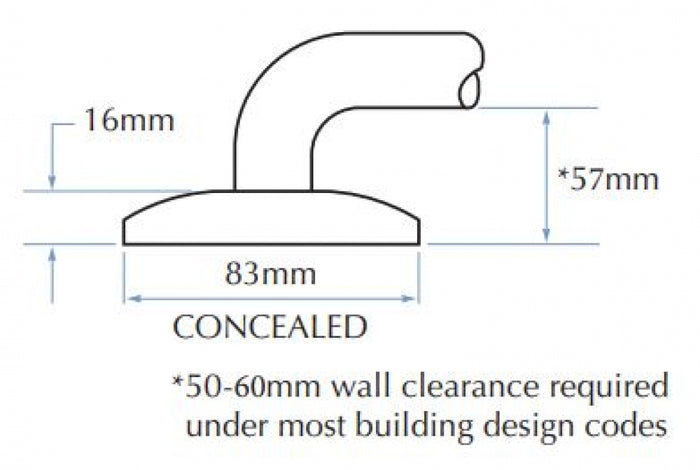 Bradley 832-038-MB Corner Grab Rail Right Hand