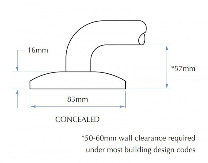 Bradley 832 Toilet Grab Rail 90 Degree Right Hand