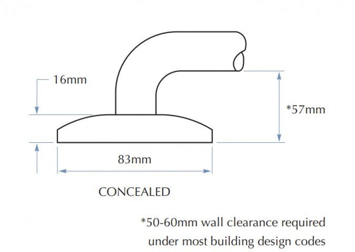 Bradley 832B-4 Straight Grab Rail