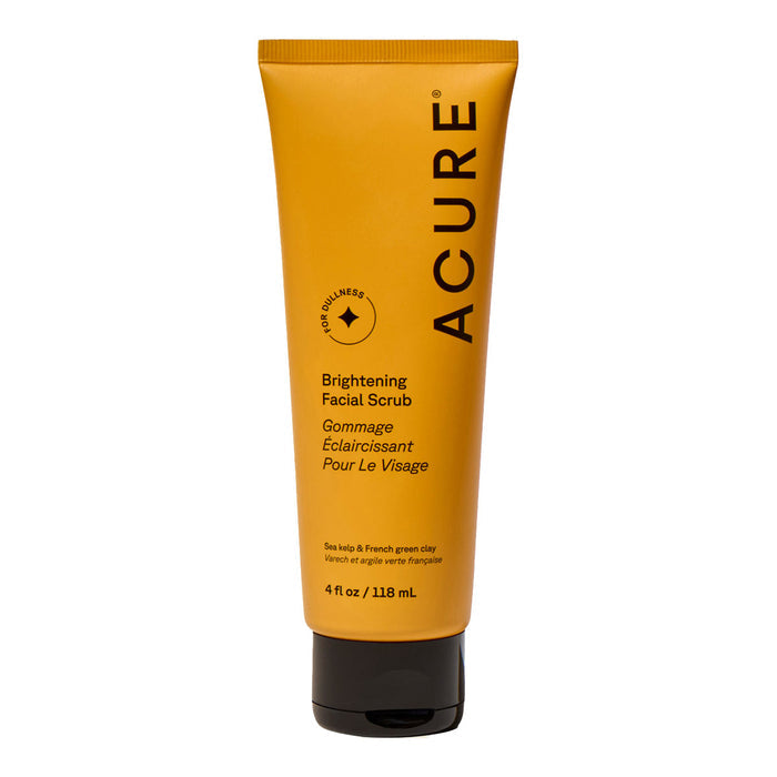 Acure Brightening Facial Scrub tube on a white background