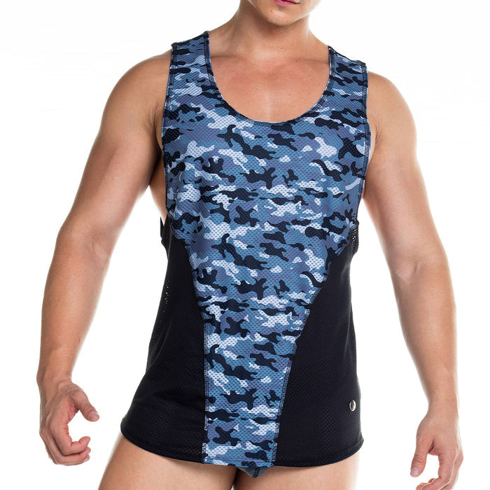 Camo Black Tank vista frontal de Gigo Underwear