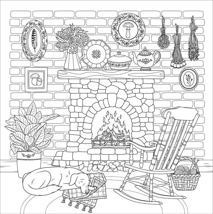 Cottage Core Artist Coloring Book