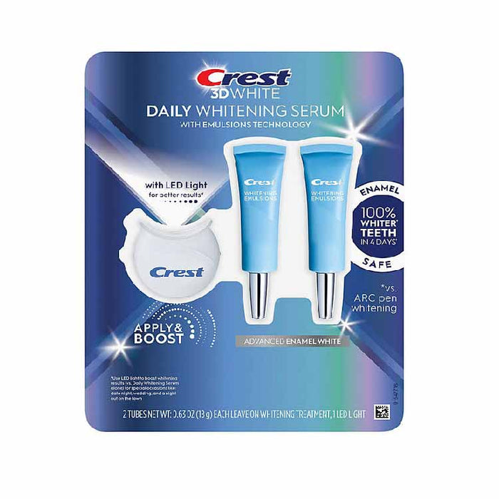 Crest 3DWhite Daily Whitening Serum, Advanced Enamel White + LED Light Treatment