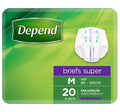 Depend Super Fitted Briefs Unisex M