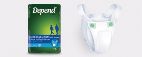 Depend Unisex Undergarments with Buttons