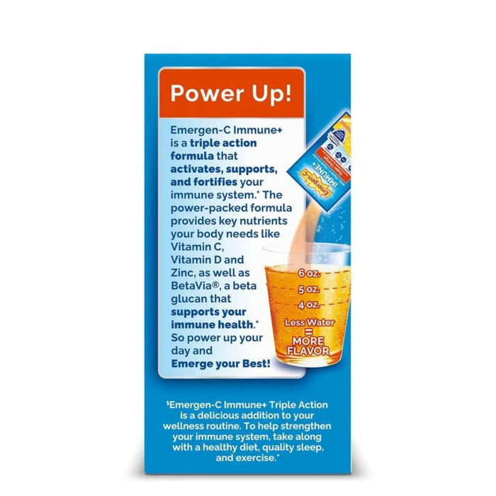 Emergen-C - Immune Plus 1000mg Vitamin C, Super Orange - 10 Ct - 3 Pack