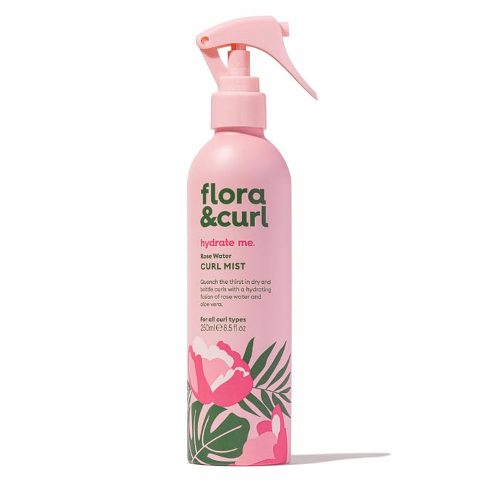 Flora & Curl Rose Water Hydrating Hair Mist, refresh spray for curly hair