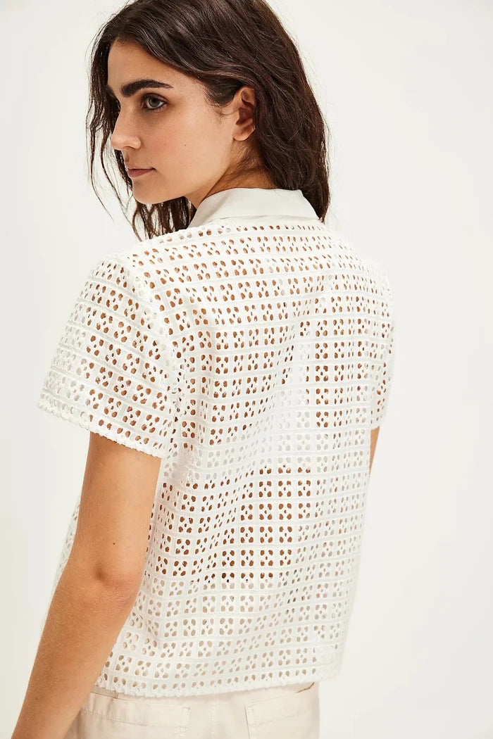Free People Anna Eyelet Top
