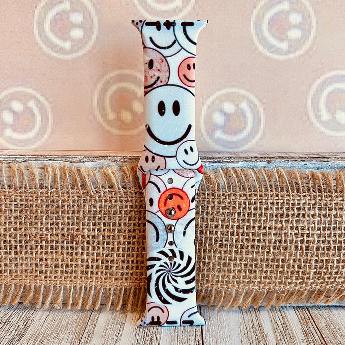 Happiness Print Silicone Band For Apple Watch