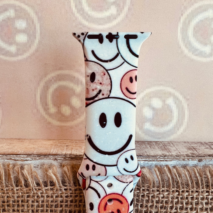 Happiness Print Silicone Band For Apple Watch