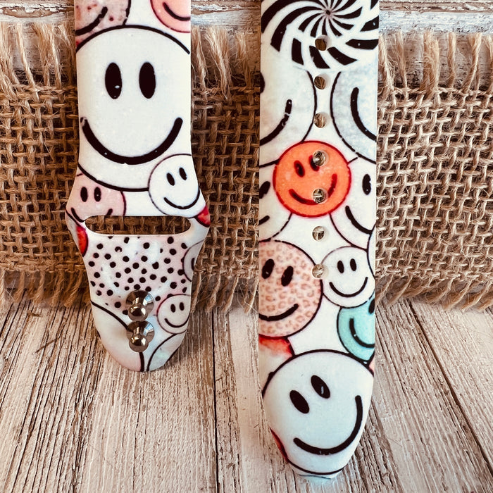 Happiness Print Silicone Band For Apple Watch