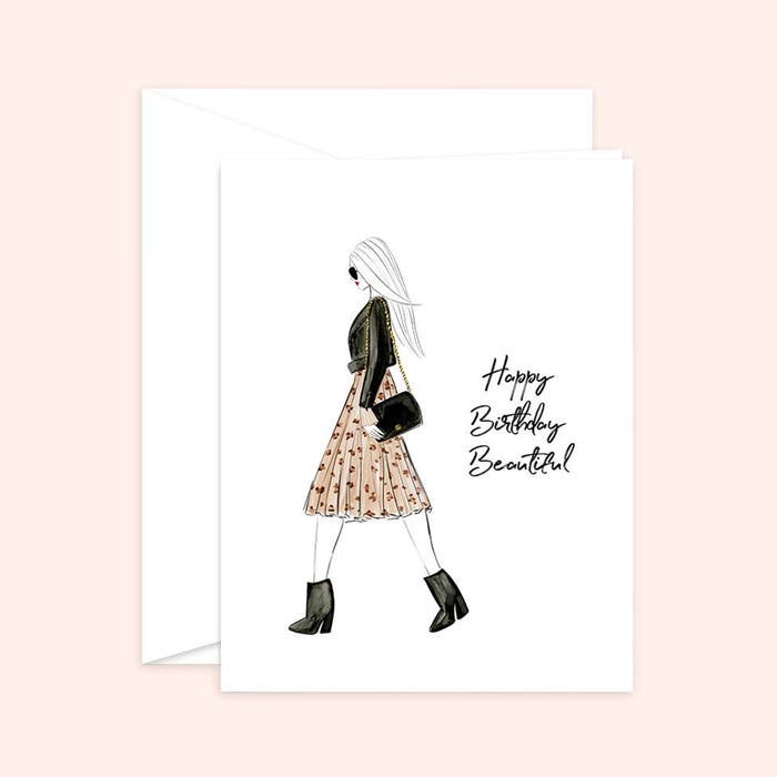 Happy Birthday Beautiful - Fashion Birthday Greeting Card - Magnolia Lane co. Home + Garden + Gift