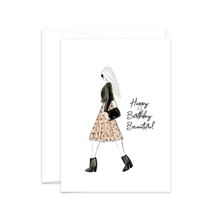 Happy Birthday Beautiful - Fashion Birthday Greeting Card - Magnolia Lane co. Home + Garden + Gift