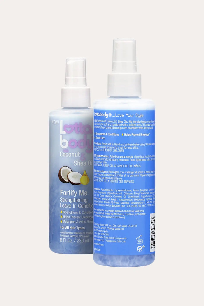 LOTTABODY COCONUT & SHEA OILS FORTIFY ME STRENGTHENING LEAVE-IN CONDITIONER 8oz - BSW BEAUTY CANADA