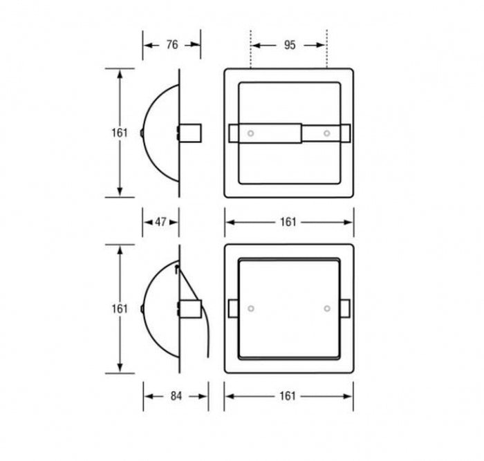 Metlam ML261 Single Toilet Roll Holder Recessed