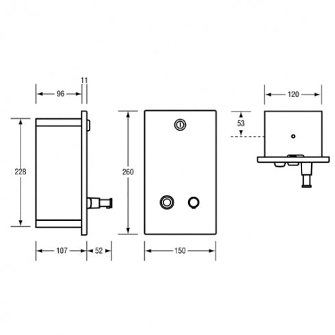 Metlam ML641AS Recessed Soap Dispenser Vertical 1.2L