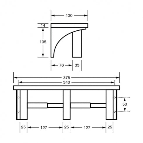 Metlam ML949 Double Toilet Roll Holder with Shelf