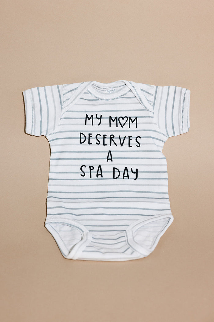 Mom Deserves A Spa Day Baby Onesie | Lucky Owl