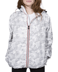 O8lifestyle Sloane Print - White Camo Full Zip Packable Rain Jacket - Taryn x Philip Boutique