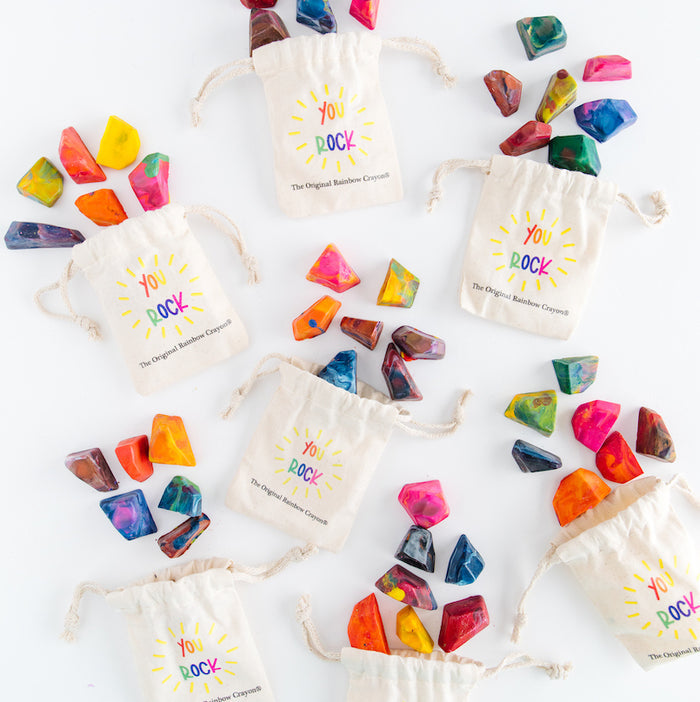 Party Favors for Kids | Rainbow Rock Crayon Mini Bags