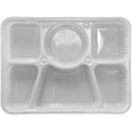 Plastic 6-Compartment Serving Thali Trays