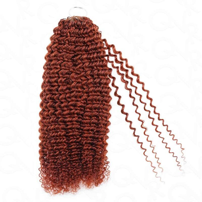 Bright Brown #35D Small Kinky Curly Curly Crochet Human Hair