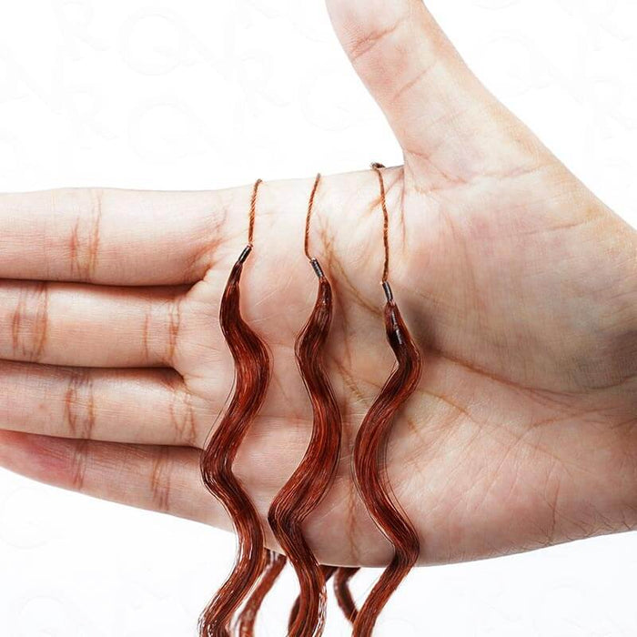 qvr invisible desgin of bright brown crochet braids