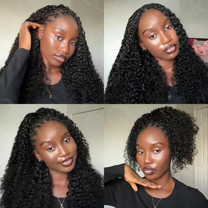 QVR Miracle Knots X Half Wig Hack Seamless Miracle Braids Human Hair Crochet Weave Hair Extension