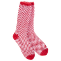 Red Check Feather Crew Socks