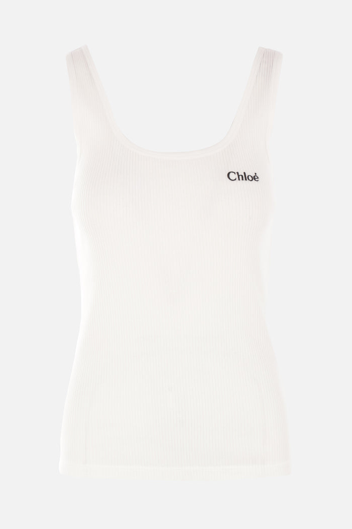 rib jersey tank top