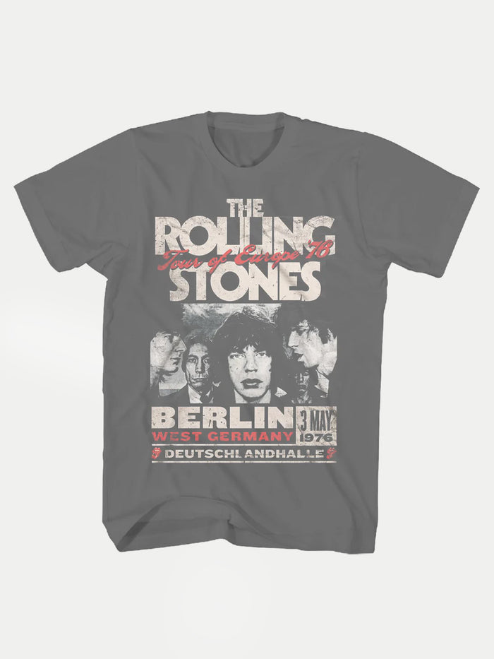 Rolling Stones - Europe 1976 T-Shirt | Grey-Image 1