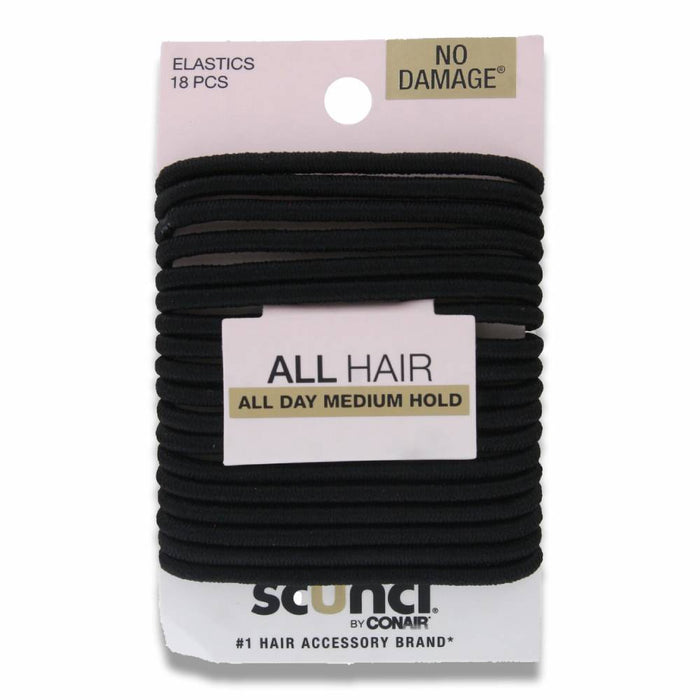 Scunci - Comfortable All Day Medium Hold, Black 18 ct - 48 Pack
