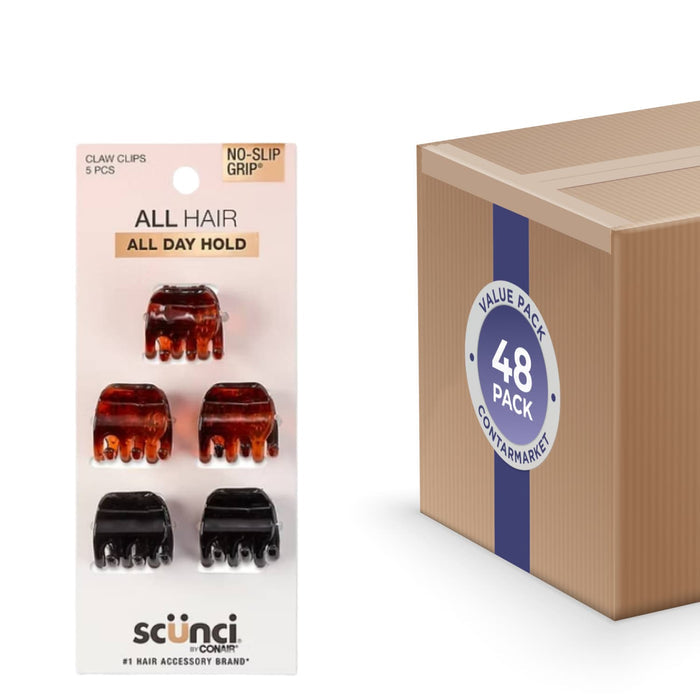 Scunci - No Slip Grip Jaw Clips 5 ct - 48 Pack
