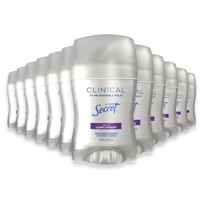 Secret Clinical Strength Invisible Solid, Lavender - 1.6 oz - 12 Pack