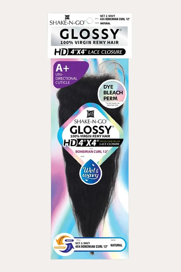 SHAKE N GO GLOSSY 4X4 BOHEMIAN WET&WAVY 12" CLOSURE SHAKE N GO