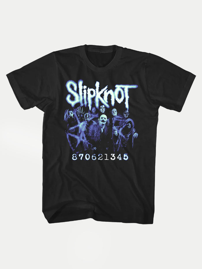 Slipknot - Member Numbers Photo Front and Back Print T-Shirt | Black-Image 4