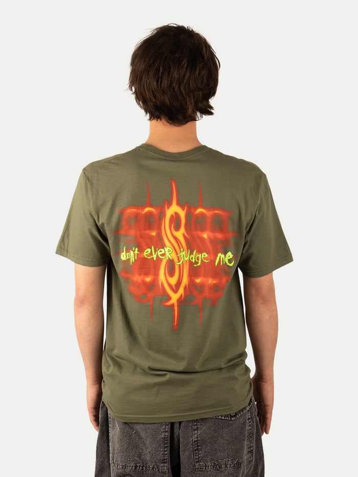 Slipknot - Neon Don't Judge Me Front and Back Print T-Shirt | Military-Image 3