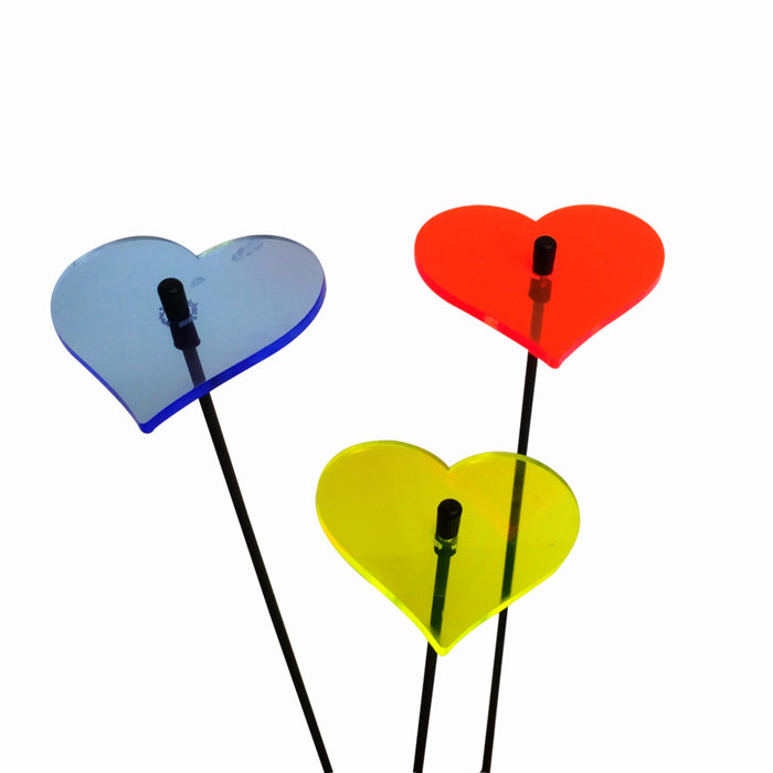 Small Garden Décor Ornaments Set of 3 'Heart'