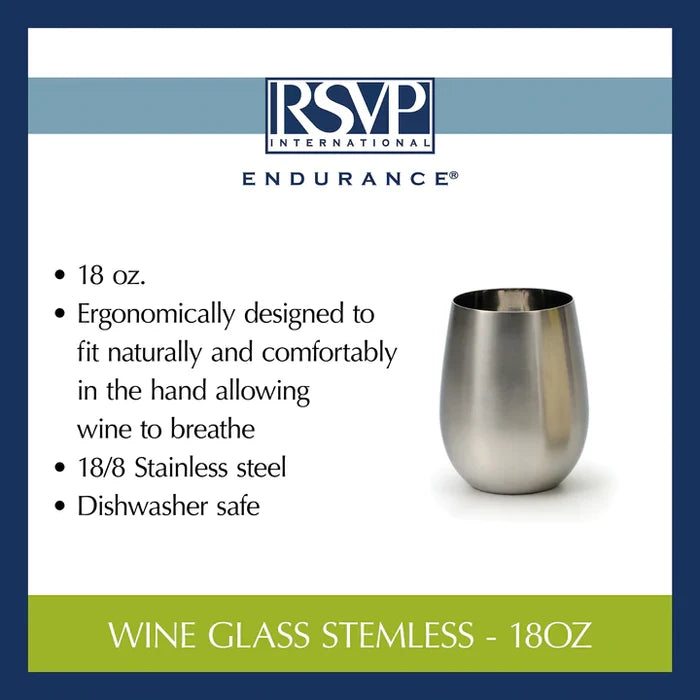 Stemless Stainless Steel Wine Glass