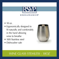Stemless Stainless Steel Wine Glass