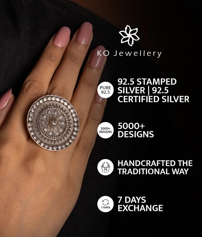 The Mandaka Silver Ganesha Adjustable Finger Ring