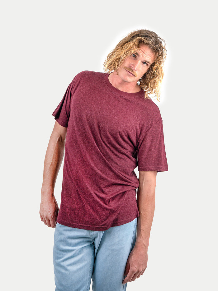 Unisex Organic Hemp Bamboo Tee | Maroon-Image 1