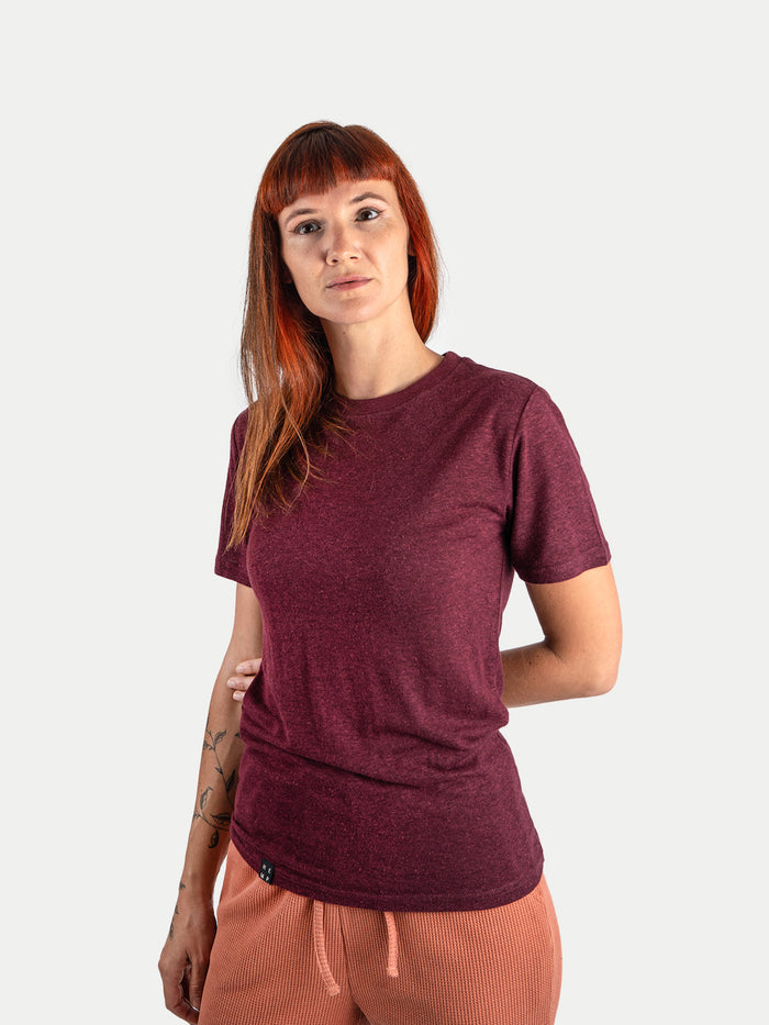 Unisex Organic Hemp Bamboo Tee | Maroon-Image 4