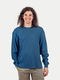 Unisex Organic Hemp Waffle L/S Tee | Ink Blue-Image 1