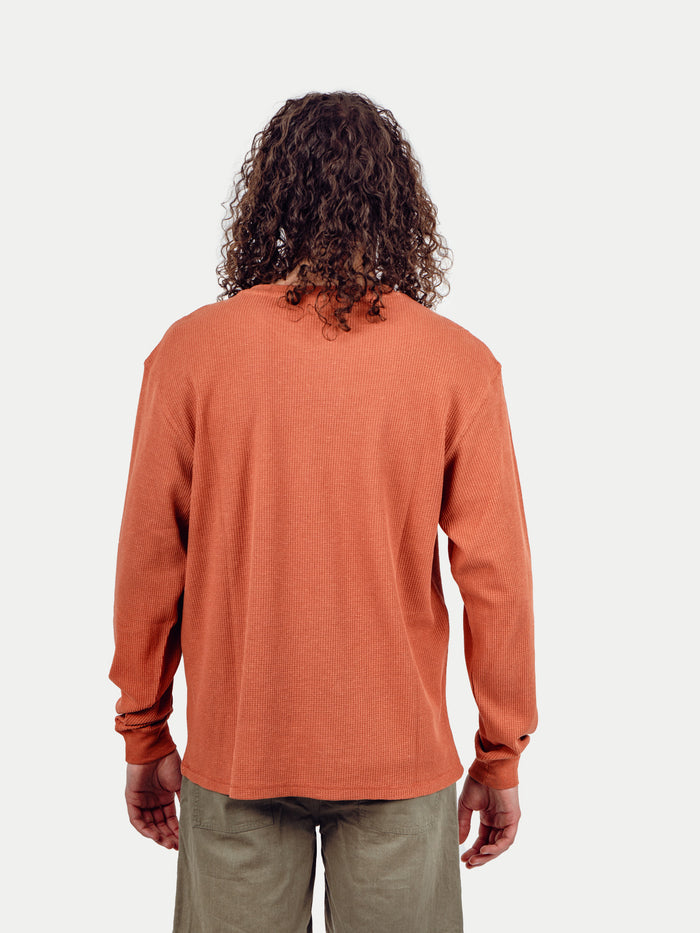 Unisex Organic Hemp Waffle L/S Tee | Clay-Image 5